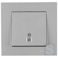 Выключатель одноклавишный ПРОХОДНОЙ с подсветкой Arvia Electric KAREN Серебро (20 03 2000 210)